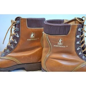 1960s/70s Kaufman Footwear Kingtreads Boots Size 6 w/ Original Tag * Rawhide